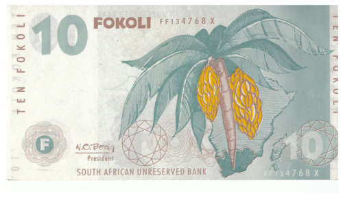 PARODY SOUTH AFRICAN BANK NOTES ON AUCTION!! PARODY SA NOTES FOR R1 CRAZY START!!