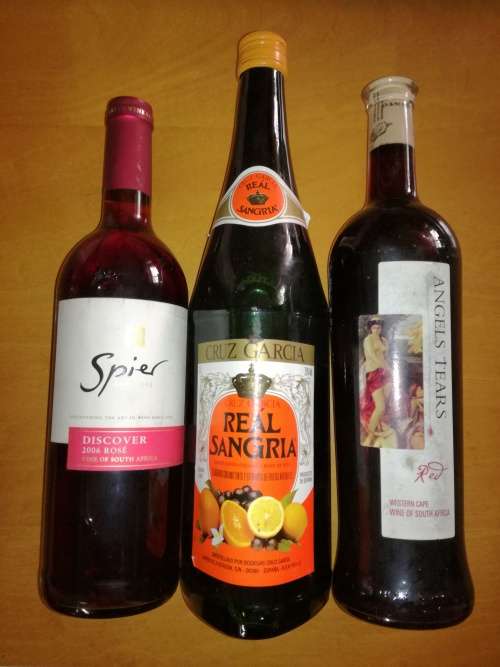GENUINE SANGRIA 1 LITER FROM ABROAD, SPIER ROSE 2006 & ANGELS TEARS COLLECTORS WINE COMBO