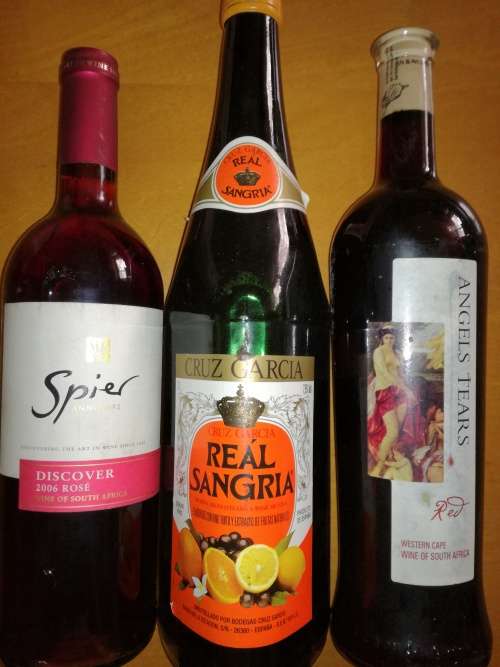 GENUINE SANGRIA 1 LITER FROM ABROAD, SPIER ROSE 2006 & ANGELS TEARS COLLECTORS WINE COMBO