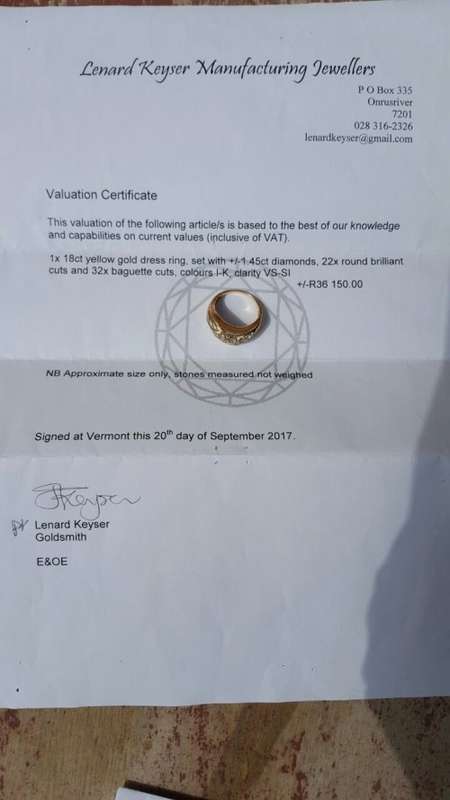 1.45ct Diamond and Yellow Gold Ring