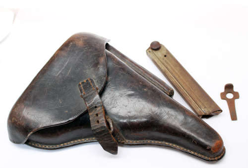Rare! Genuine WW1 Luger holster with mag and reload tool