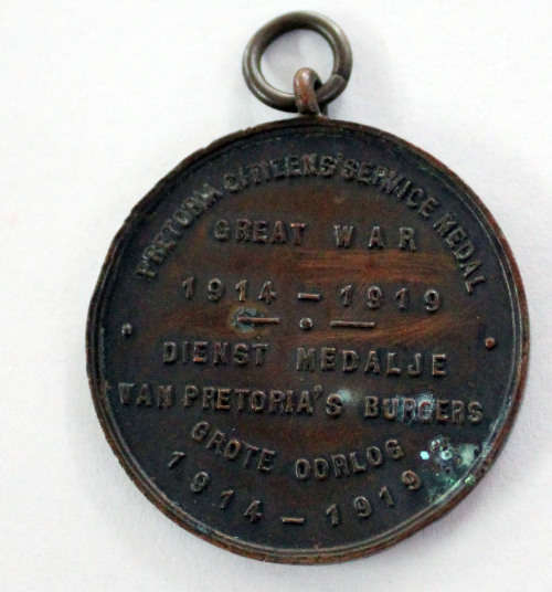 Pretoria Citizens Service medal WW1