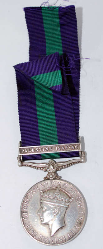 Full size British General Service medal with Palestine clasp