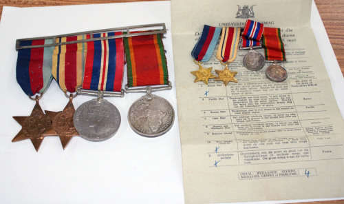 Complete WW2 medal group with miniatures-Q Service Corps