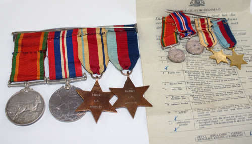 Complete WW2 medal group with miniatures-Q Service Corps