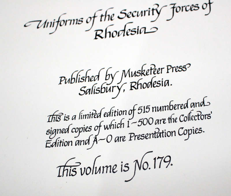 Uniforms of the Security Forces of Rhodesia (No 179 of 500)