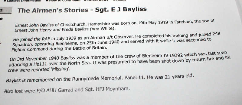 WW2 British group to a Battle of Britain casualty.
