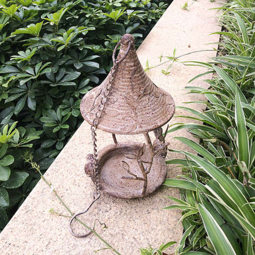 American Country Vintage Wrought-iron Hanging Bird Feeder