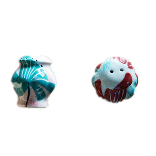 Hand Painted Banana Leaf Ceramic Seasoning Shakers