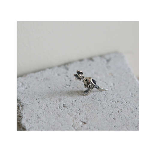 Three-Dimensional Mechanical Dinosaur Single Earring