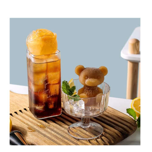 A set of two silicone ice boxes with roses and bears