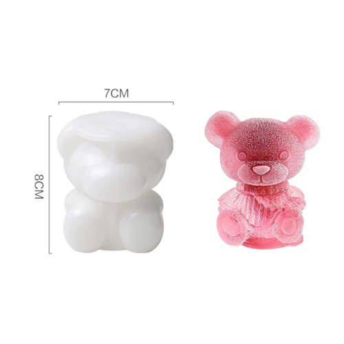 A set of two silicone ice boxes with roses and bears