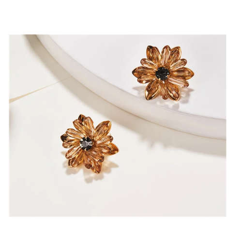 Champagne Grey Crystal Earrings