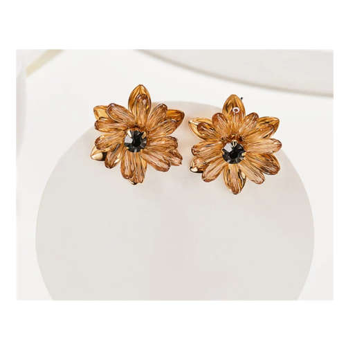 Champagne Grey Crystal Earrings
