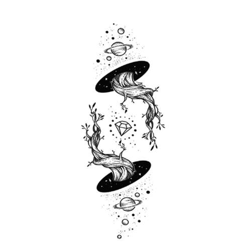 Temporary tattoo sticker parallel world