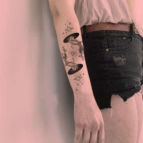 Temporary tattoo sticker parallel world