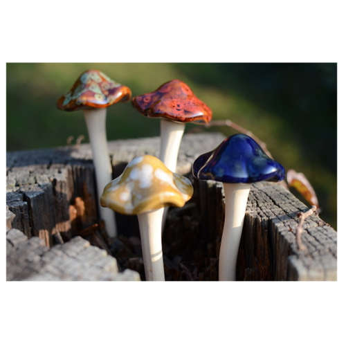 Set of 4 ceramic mushrooms