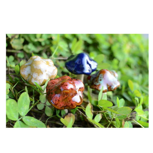 Set of 4 ceramic mushrooms