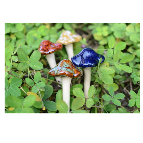Set of 4 ceramic mushrooms