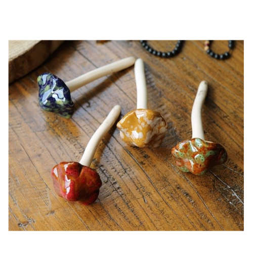 Set of 4 ceramic mushrooms