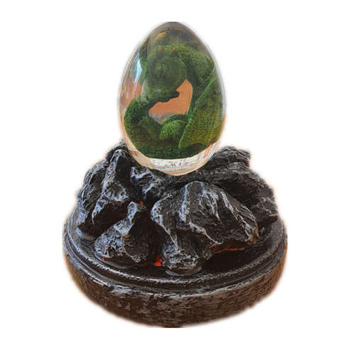 Dragon Egg with Lava Glowing Base - Green