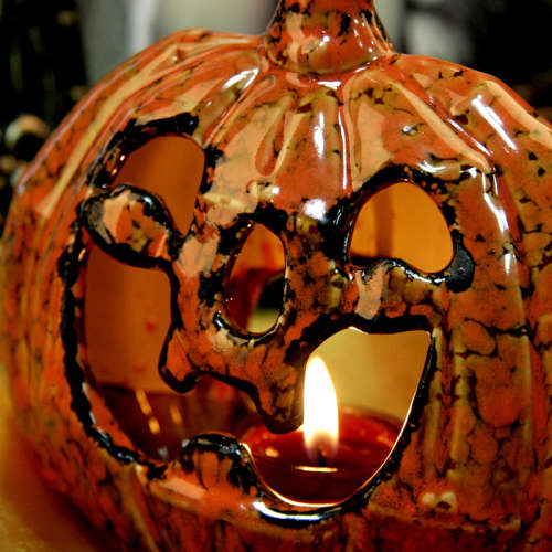 Halloween Pumpkin Candle Holder