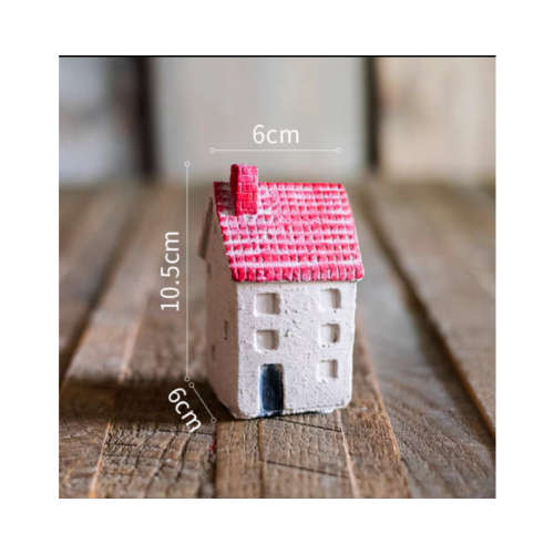 Holy Island Cement House Set of Five Flower Pots and Ornaments