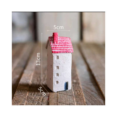 Holy Island Cement House Set of Five Flower Pots and Ornaments