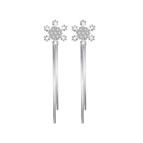 Snowflake Tassel Earrings