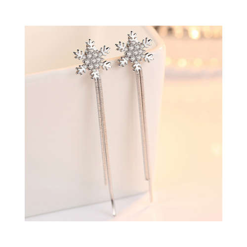 Snowflake Tassel Earrings
