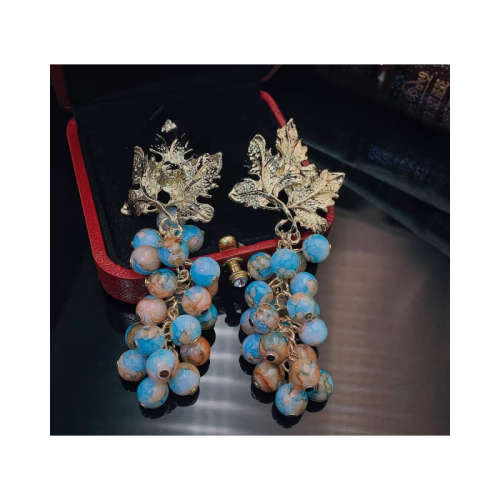 French Court Style Grape Shape Earrings