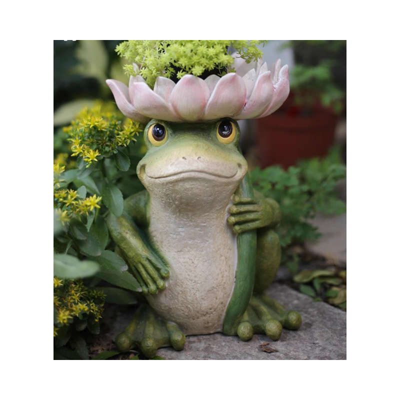 Lotus frog bird feeder ornament