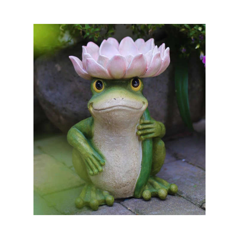 Lotus frog bird feeder ornament
