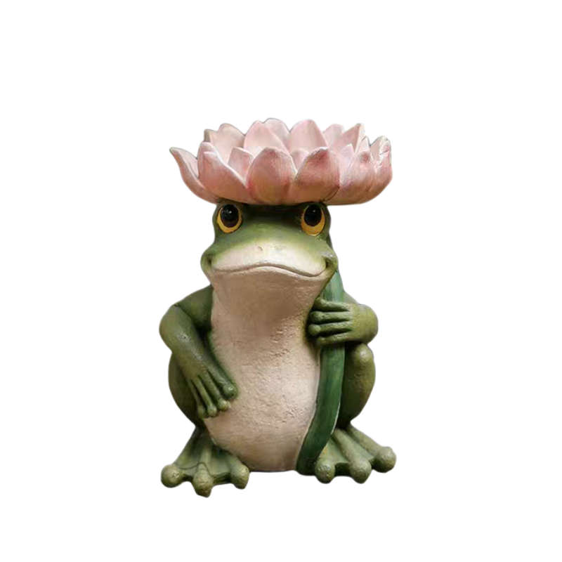 Lotus frog bird feeder ornament