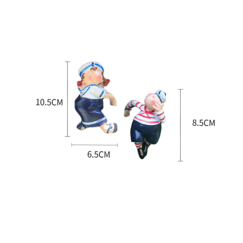 Pair of happy sailors garden hanging ornaments