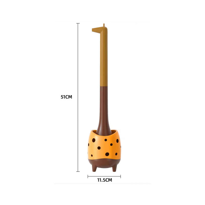 Giraffe toilet brush and holder