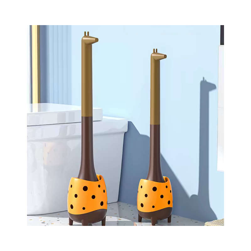 Giraffe toilet brush and holder