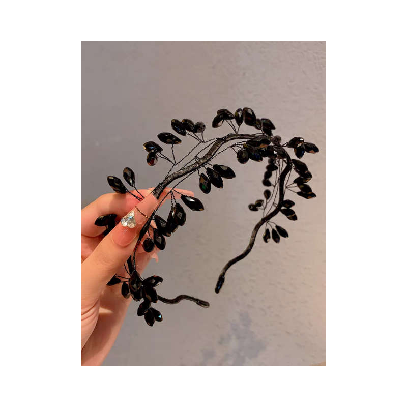 Crystal branch braided headband