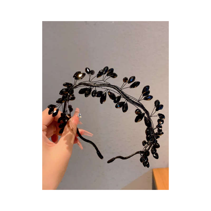 Crystal branch braided headband