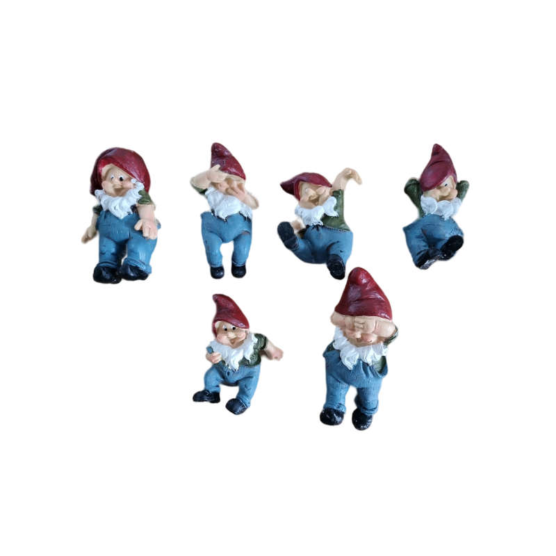 Six Climbing Elves Hanging Ornaments