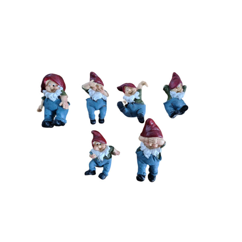 Six Climbing Elves Hanging Ornaments