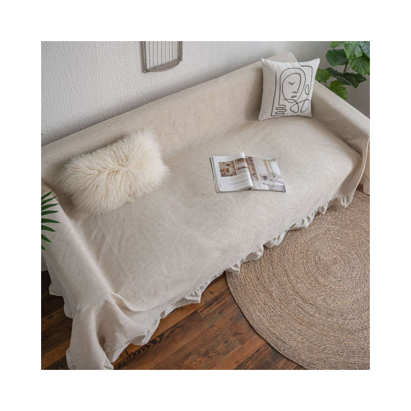 American Retro Pastoral Style Ruffled Couch Cover - S