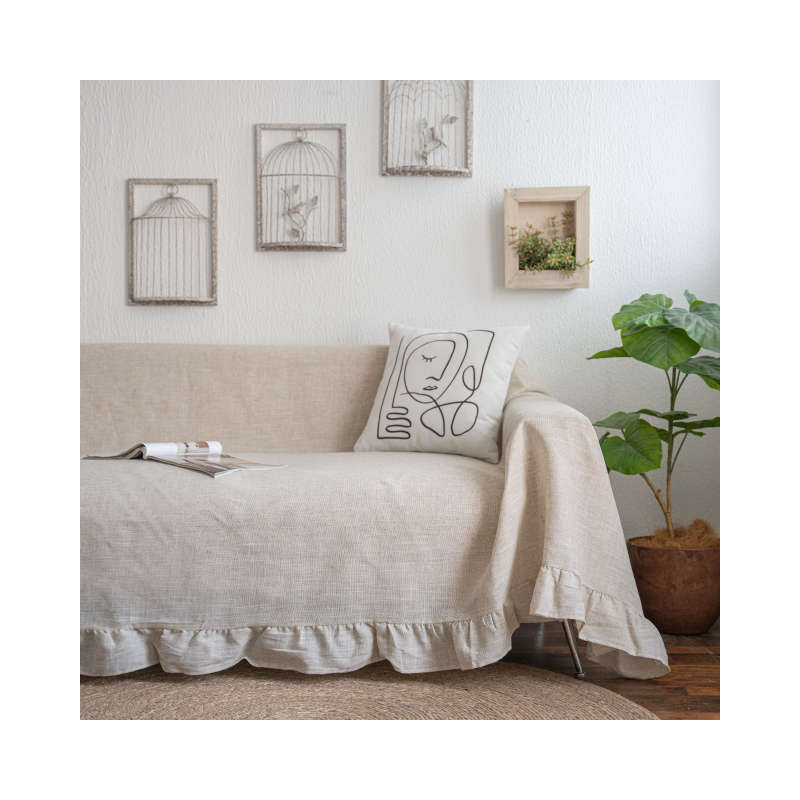 American Retro Pastoral Style Ruffled Couch Cover - S