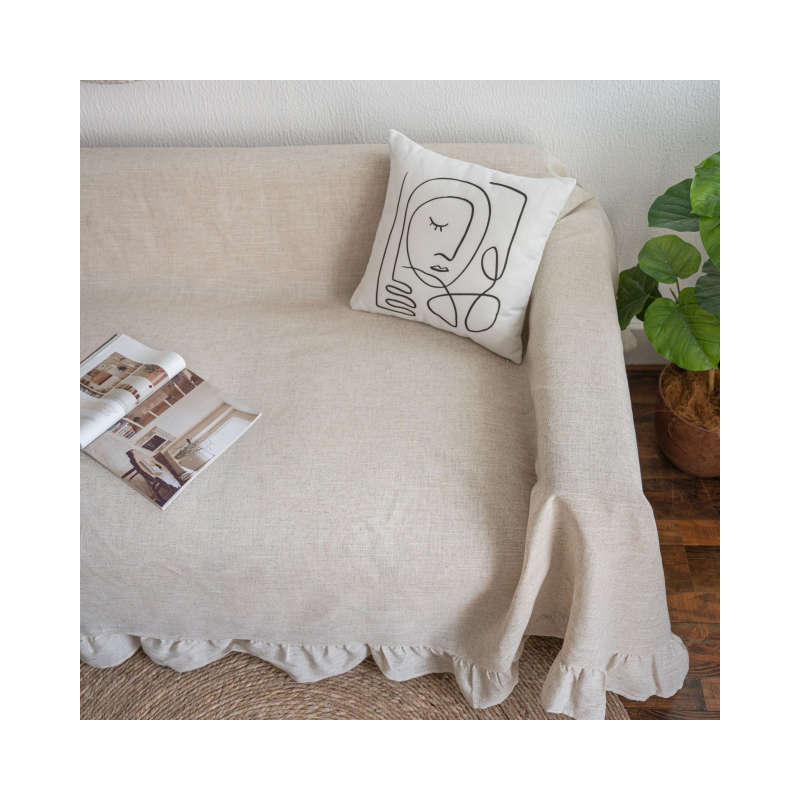 American Retro Pastoral Style Ruffled Couch Cover - S