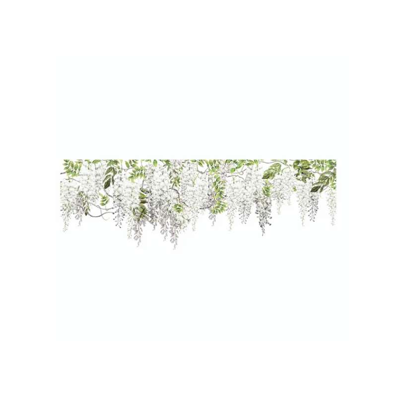 White wisteria flowers translucent window sticker