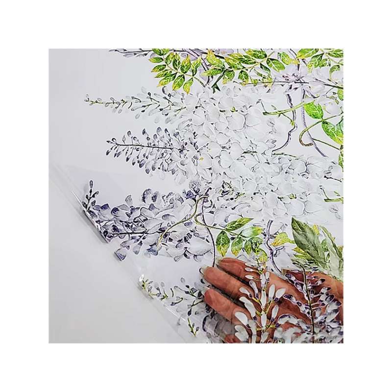 White wisteria flowers translucent window sticker