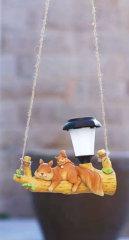 Squirrel Shape Solar Gardening Hanging Light
