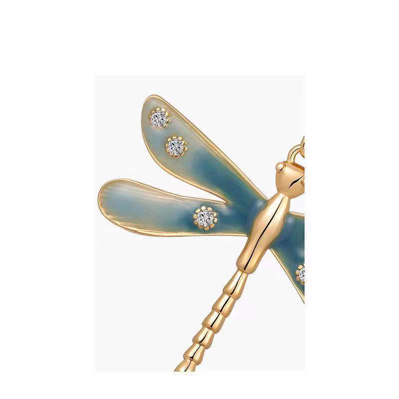 Enamel painted dragonfly earrings