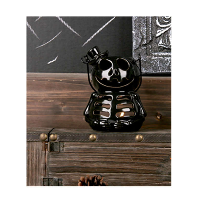 Halloween Skull Candle Holder Wind Lamp