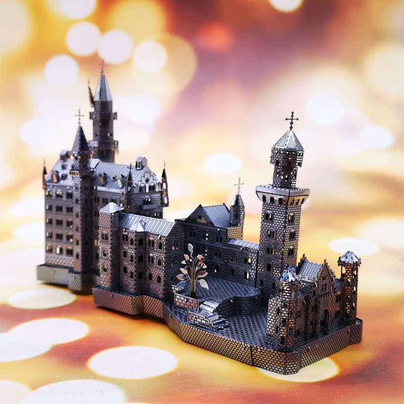 3D Metal New Swan Stone Castle Puzzle With Tools